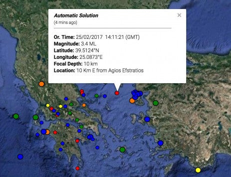 Σεισμός 3,4 Ρίχτερ στον Άη Στράτη